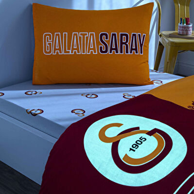 Taç Lisanslı Galatasaray Şanlı Aslan Pamuk Tek Kişilik Nevresim Takımı