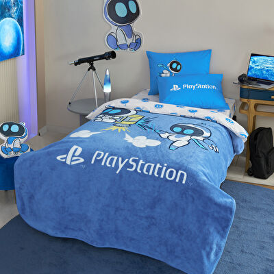 Taç Lisanslı Playstation Astrobot Tek Kişilik Pamuk Nevresim Takımı 100