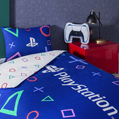 Taç Lisanslı Playstation Tek Kişilik Pamuk Nevresim Takımı 100
