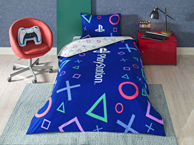 Taç Lisanslı Playstation Tek Kişilik Pamuk Nevresim Takımı 100