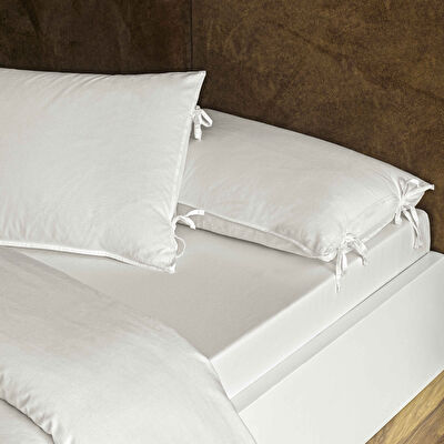 Linens Premium Hemlin Pamuk Kenevir Çift Kişilik Nevresim Takımı Beyaz