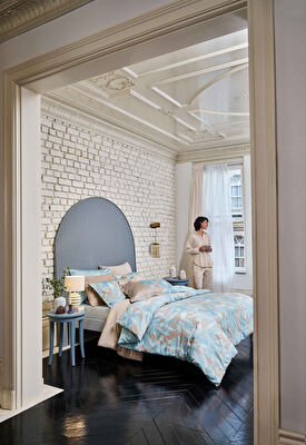 Linens Azure 220 Tc Pamuk Saten Çift Kişilik Nevresim Takımı