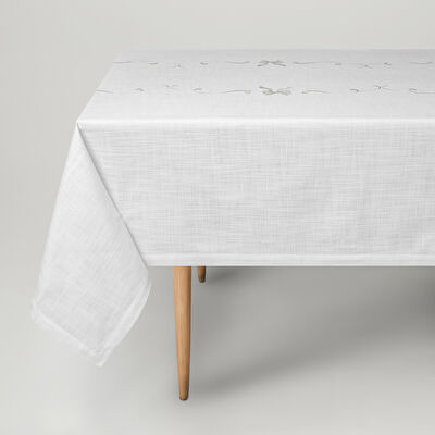 Linens Ribbon 150x250 cm Masa Örtüsü Kırık Beyaz