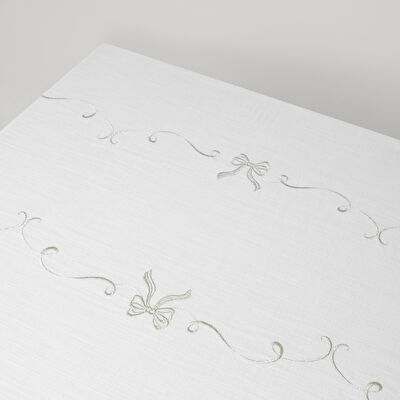 Linens Ribbon 150x250 cm Masa Örtüsü Kırık Beyaz