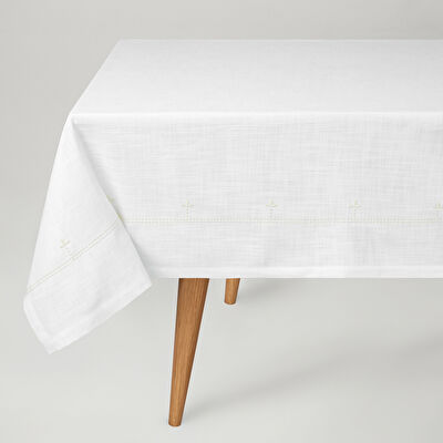 Linens Dove 150x250 cm Masa Örtüsü Kırık Beyaz