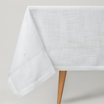 Linens Dove 150x250 cm Masa Örtüsü Kırık Beyaz