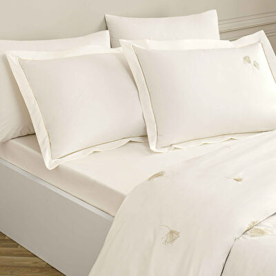 Linens Premium Dandelo Pamuk Brode Çift Kişilik Nevresim Takımı Beyaz