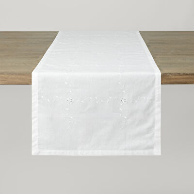 Linens Petunıa 45x170 cm Runner Kırık Beyaz
