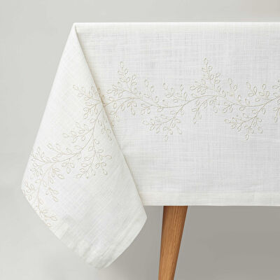 Linens Magnolia 150x300 cm Masa Örtüsü Naturel Gold
