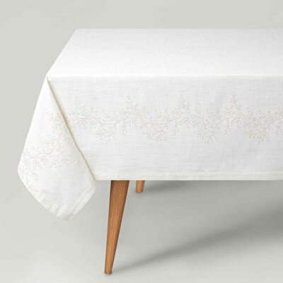 Linens Magnolia 150x300 cm Masa Örtüsü Naturel Gold
