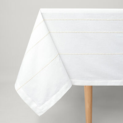 Linens Patrick 150x300 cm Masa Örtüsü Kırık Beyaz