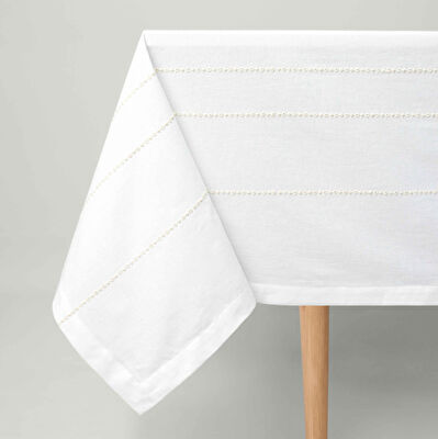Linens Patrick 150x300 cm Masa Örtüsü Kırık Beyaz