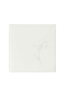 Linens White Collection Magnela UC Pamuk Brode Çift Kişilik Nevresim Takımı Beyaz