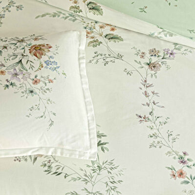 Linens Allday Miren Pamuk Saten Çift Kişilik Nevresim Takımı Yeşil