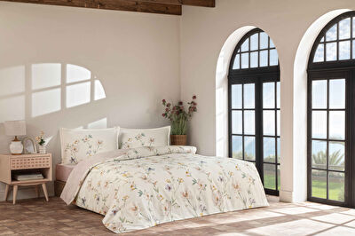 Linens Allday Maris Pamuk Saten Çift Kişilik Nevresim Takımı Pembe