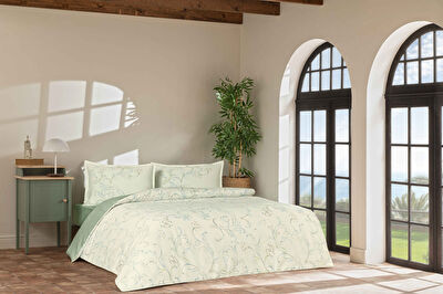 Linens Allday Verra Pamuk Saten Çift Kişilik Nevresim Takımı Beyaz