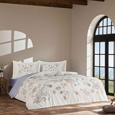 Linens Allday Monte Pamuk Saten Çift Kişilik Nevresim Takımı Lila