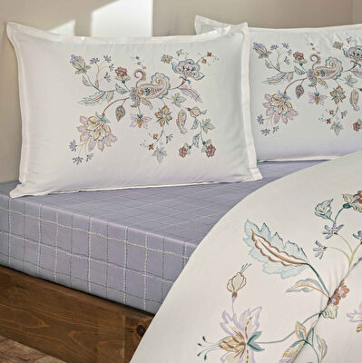 Linens Allday Monte Pamuk Saten Çift Kişilik Nevresim Takımı Lila