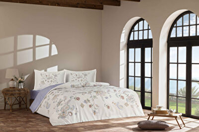 Linens Allday Monte Pamuk Saten Çift Kişilik Nevresim Takımı Lila
