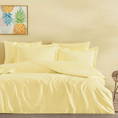 Linens Mix&Match Pamuk Saten Tek Kişilik Saten Nevresim Kılıfı Sarı