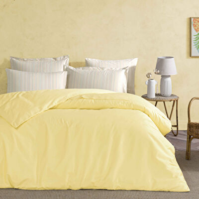 Linens Mix&Match Pamuk Saten Tek Kişilik Saten Nevresim Kılıfı Sarı