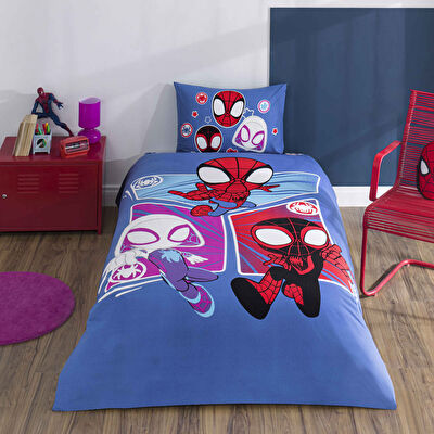 Taç Lisanslı Spidey Adventure Tek Kişilik Pamuk Nevresim Takımı