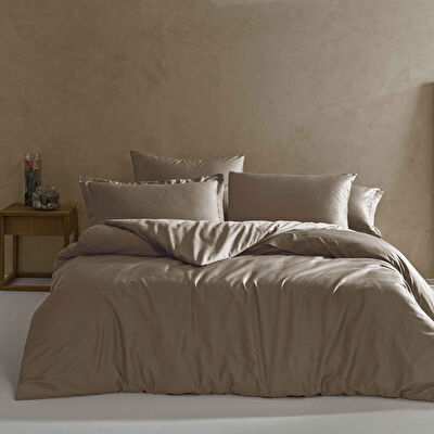 Linens Mix&Match Pamuk Saten 2'li Standart Yastık Kılıfı Seti Kahve