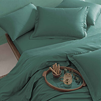 Linens Mix&Match Pamuk Saten Tek Kişilik Nevresim Kılıfı Petrol