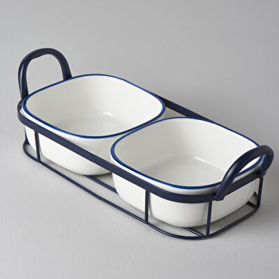 Linens Arlina Porselen-Metal 36x16x10,6 cm Sunum Seti