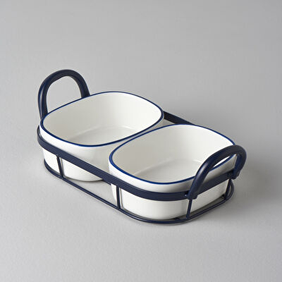 Linens Arlina Porselen-Metal 36x16x10,6 cm Sunum Seti