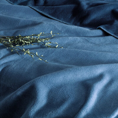 Linens Gloria Çift Kişilik Battaniye Mavi