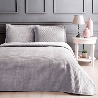 Linens Glace Tek Kişilik Yatak Örtüsü Seti Gri