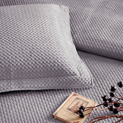 Linens Glace Tek Kişilik Yatak Örtüsü Seti Gri
