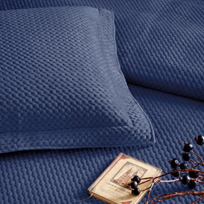 Linens Glace Çift Kişilik Yatak Örtüsü Seti Lacivert