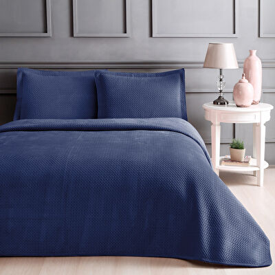 Linens Glace Çift Kişilik Yatak Örtüsü Seti Lacivert
