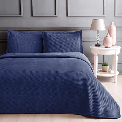 Linens Glace Çift Kişilik Yatak Örtüsü Seti Lacivert