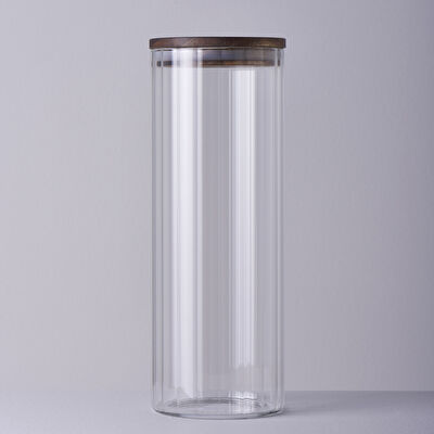 Linens Stripe Roller Cam-Akasya Kapak 1700 ml 10x10x28 cm Kavanoz