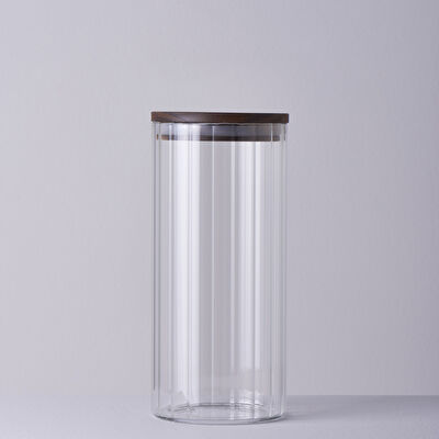 Linens Stripe Roller Cam-Akasya Kapak 1700 ml 10x10x28 cm Kavanoz