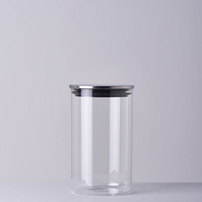 Linens Basic Cam-Metal Kapak 10x10x17 cm Kavanoz
