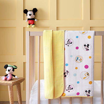 Lisanslı Disney Mickey Pamuk 90x110 Müslin Battaniye
