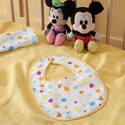 Lisanslı Disney Mickey Pamuk 35x25 3'lü Müslin Önlük