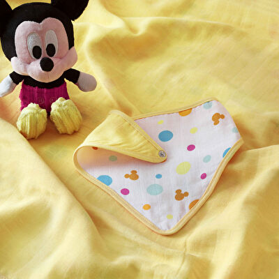 Lisanslı Disney Mickey Pamuk 40x35 3'lü Müslin Bandana