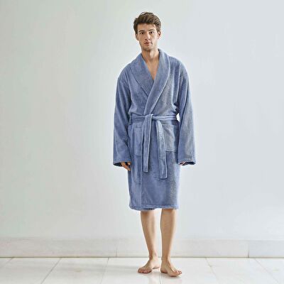 Linens Soft Pamuk Bornoz Mavi xL