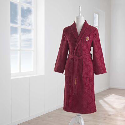 Taç Lisanslı Galatasaray Jakar Pamuk S Yetişkin Bornoz Kırmızı