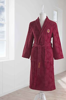 Taç Lisanslı Galatasaray Jakar Pamuk M Yetişkin Bornoz Kırmızı