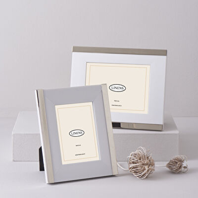 Linens Thick 10x15 cm Çerçeve Gümüş Beyaz