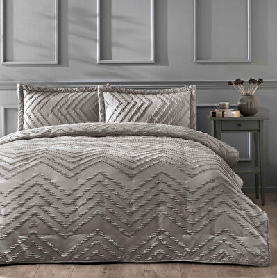 Linens Borneo Çift Kişilik Yatak Örtüsü Seti Vizon