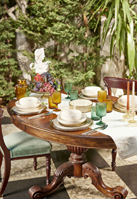 Linens Gleam Cam 32 cm Ayaklı Servis Amber