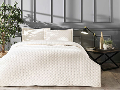 Linens Gardenia Çift Kişilik Yatak Örtüsü Seti Bej