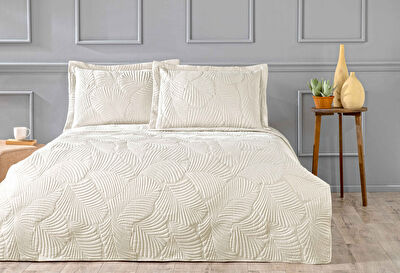 Linens Leaf Yatak Örtüsü Taş Çift Kişilik